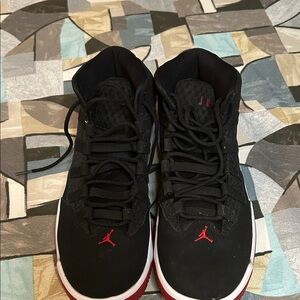 Jordan Black and Red High-Top Sneakers